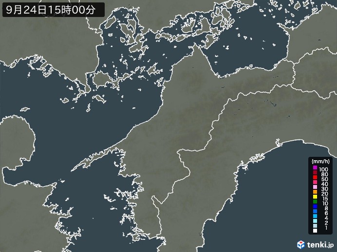 愛媛県の過去の雨雲レーダー(2026年09月24日) – 日本気象協会 tenki.jp 愛媛県の雨雲レーダー(2026年09月24日)