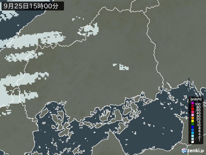 広島県の過去の雨雲レーダー(2026年09月25日) – 日本気象協会 tenki.jp 広島県の雨雲レーダー(2026年09月25日)