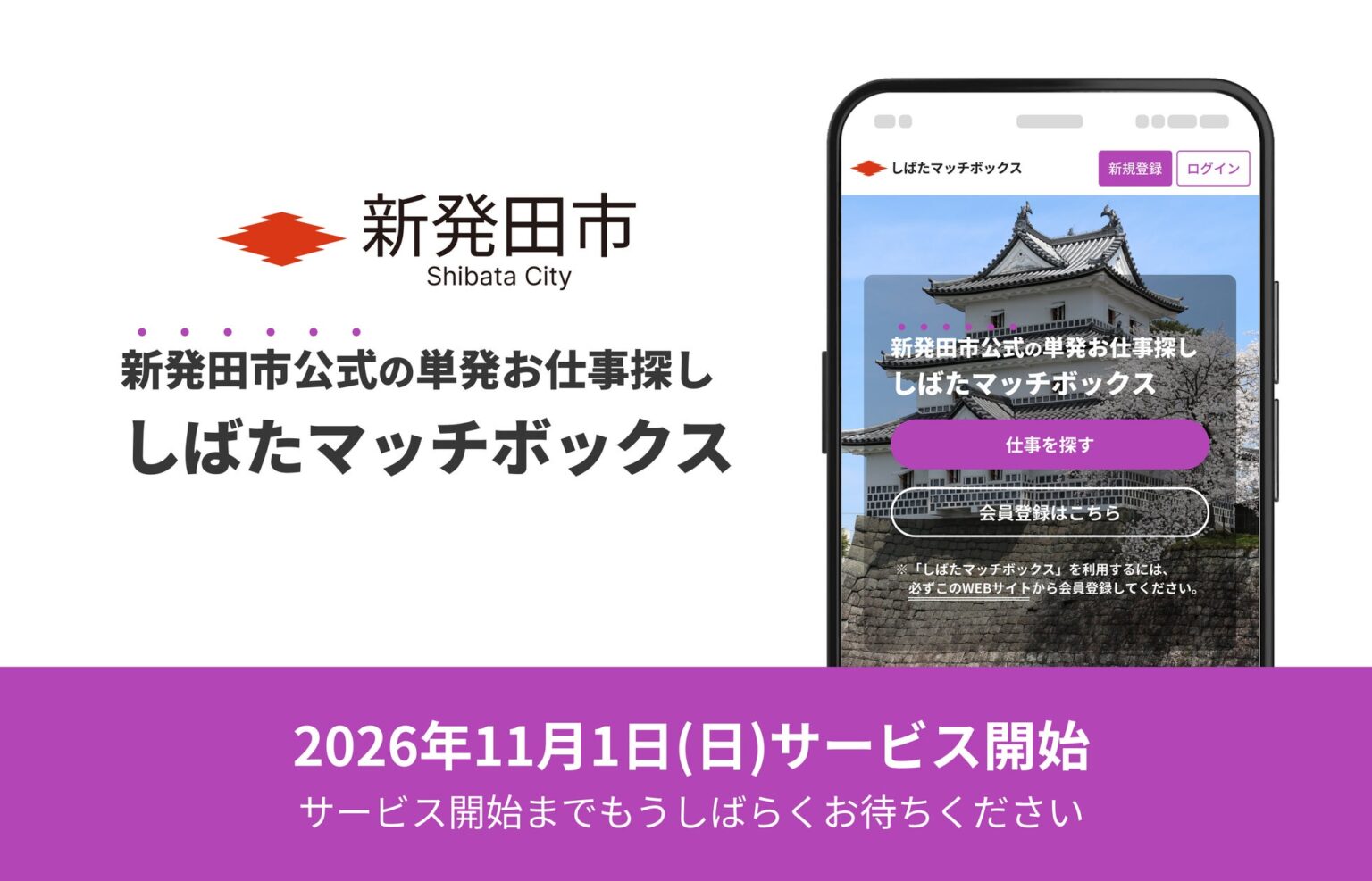 【新潟県新発田市】繁忙期の人材確保に、市主体の単日・短時間就労マッチングという新たな選択肢。新発田市公式「しばたマッチボックス」の開設に向け、市内事業者説明会を10月7日・8日に開催 | 株式会社Matchbox Technologiesのプレスリリース