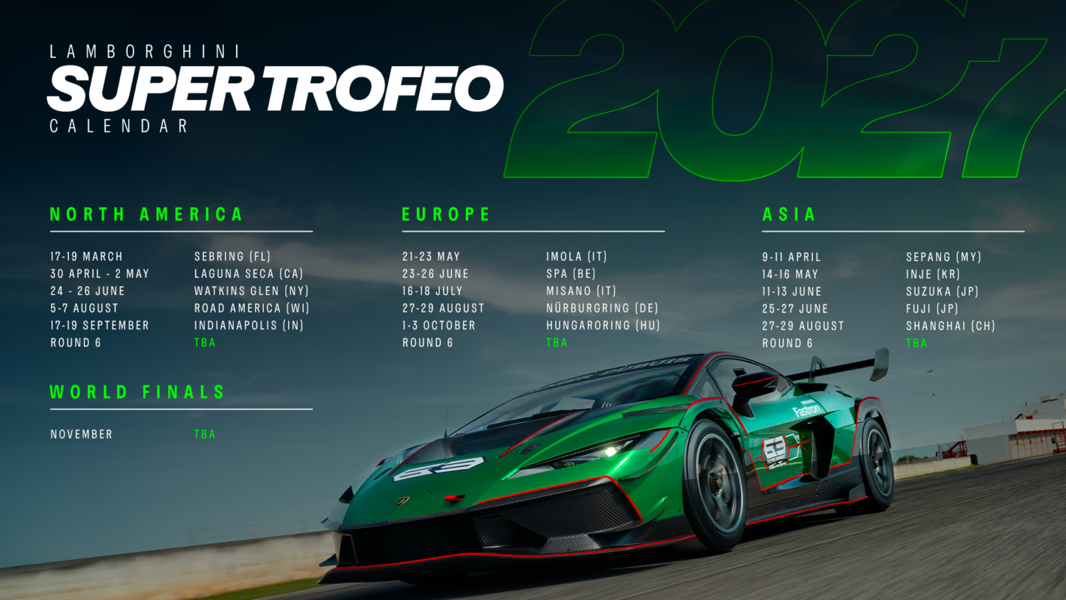 Lamborghini announces 2027 Super Trofeo calendars for Temerario debut Lamborghini announces 2027 Super Trofeo calendars for Temerario debut