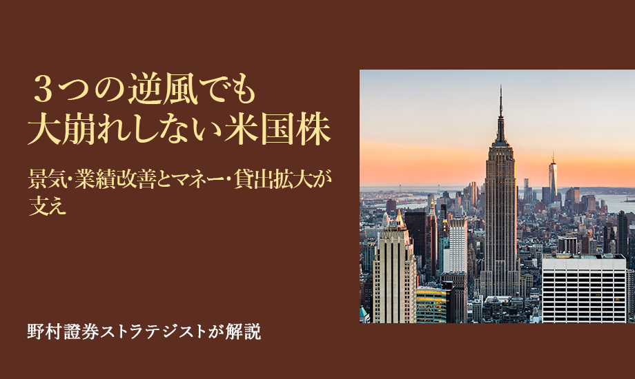 3つの逆風でも大崩れしない米国株　景気・業績改善とマネー・貸出拡大が支え　野村證券ストラテジストが解説のイメージ