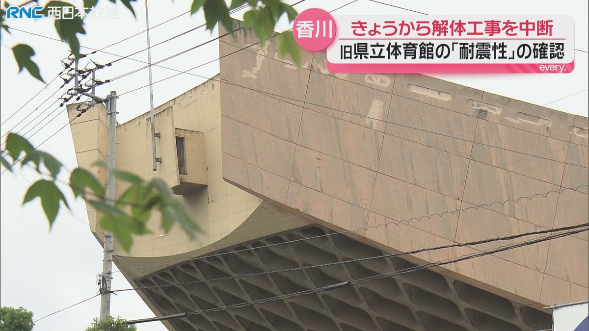 旧香川県立体育館解体工事　原告側の現地調査始まる