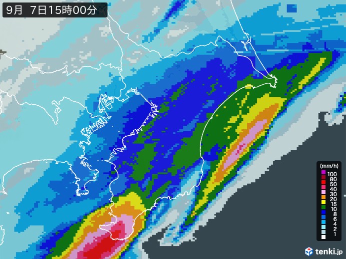 千葉県の過去の雨雲レーダー(2026年09月07日) – 日本気象協会 tenki.jp 千葉県の雨雲レーダー(2026年09月07日)