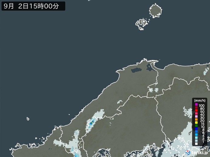 島根県の過去の雨雲レーダー(2026年09月02日) – 日本気象協会 tenki.jp 島根県の雨雲レーダー(2026年09月02日)