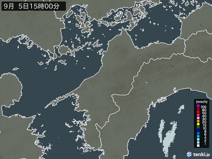 愛媛県の過去の雨雲レーダー(2026年09月05日) – 日本気象協会 tenki.jp 愛媛県の雨雲レーダー(2026年09月05日)