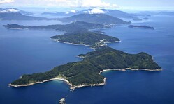 使用済み核燃料の中間貯蔵施設建設が計画されている山口県上関町(2023年8月、読売機から)