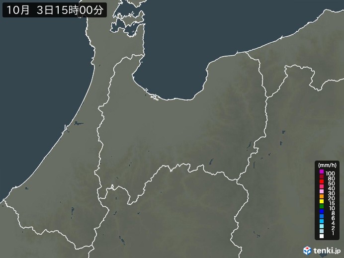 富山県の過去の雨雲レーダー(2026年10月03日) – 日本気象協会 tenki.jp 富山県の雨雲レーダー(2026年10月03日)
