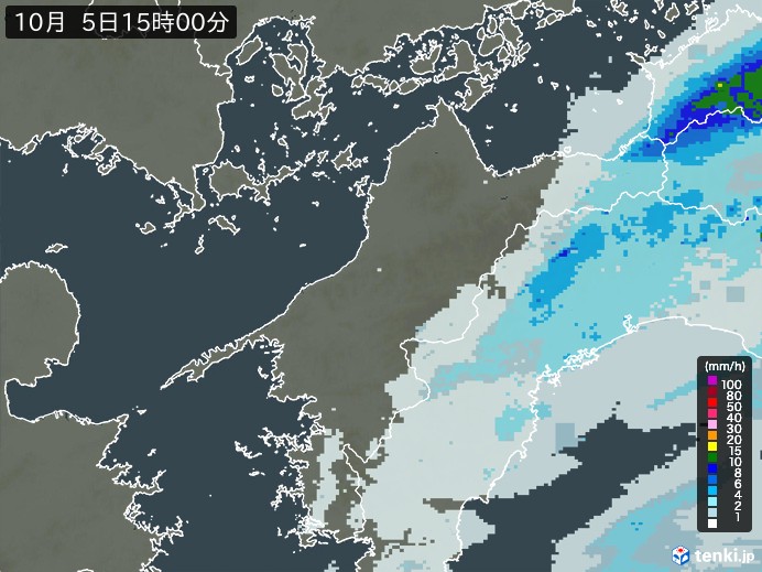 愛媛県の過去の雨雲レーダー(2026年10月05日) – 日本気象協会 tenki.jp 愛媛県の雨雲レーダー(2026年10月05日)