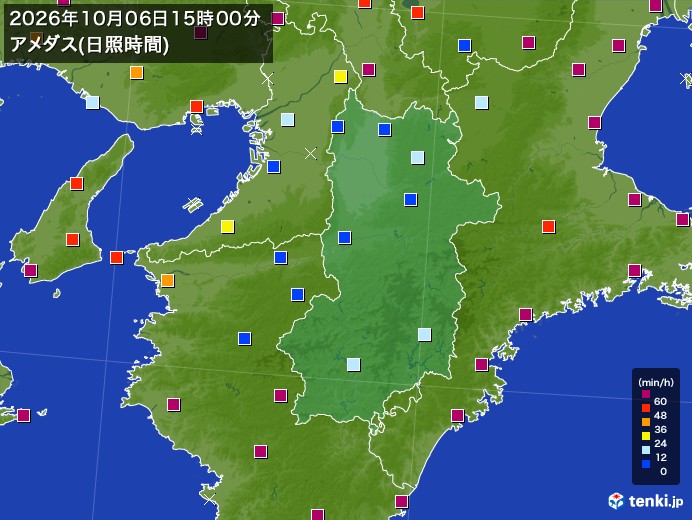 奈良県の過去のアメダス実況(2026年10月06日)(日照時間) – 日本気象協会 tenki.jp 奈良県の過去のアメダス実況(2026年10月06日)(日照時間) - 日本気象協会 tenki.jp