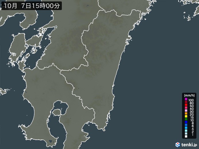 宮崎県の過去の雨雲レーダー(2026年10月07日) – 日本気象協会 tenki.jp 宮崎県の雨雲レーダー(2026年10月07日)