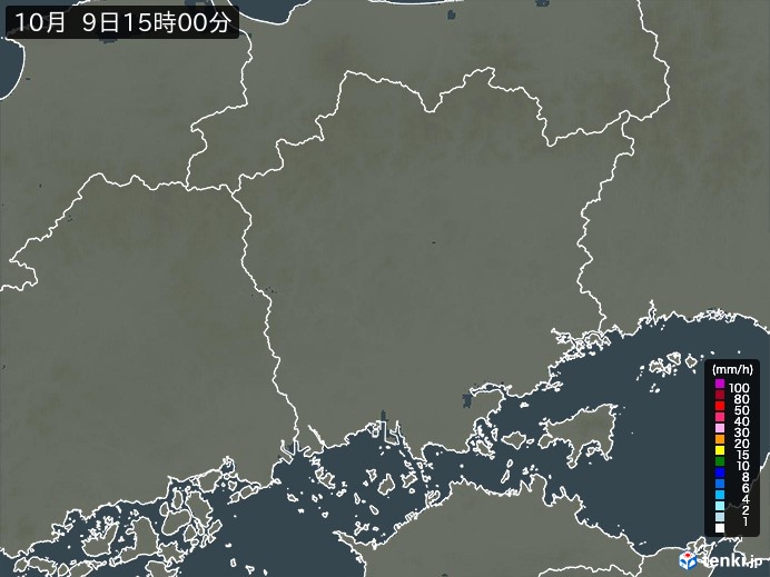岡山県の過去の雨雲レーダー(2026年10月09日) – 日本気象協会 tenki.jp 岡山県の雨雲レーダー(2026年10月09日)