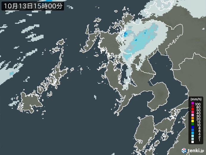 長崎県の過去の雨雲レーダー(2026年10月13日) – 日本気象協会 tenki.jp 長崎県の雨雲レーダー(2026年10月13日)