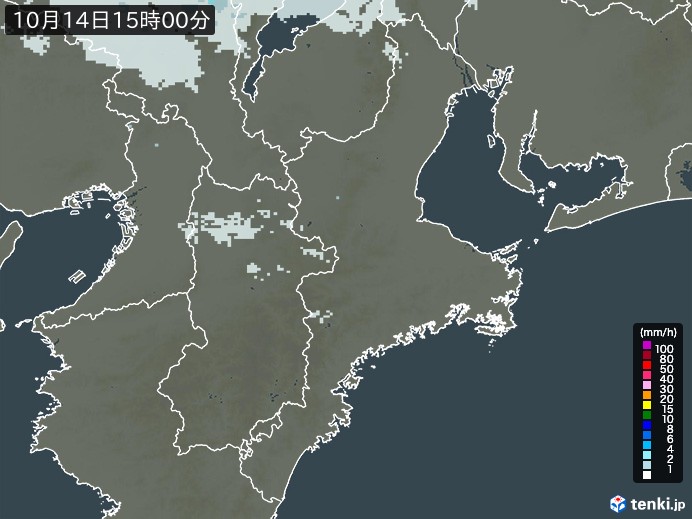 三重県の過去の雨雲レーダー(2026年10月14日) – 日本気象協会 tenki.jp 三重県の雨雲レーダー(2026年10月14日)