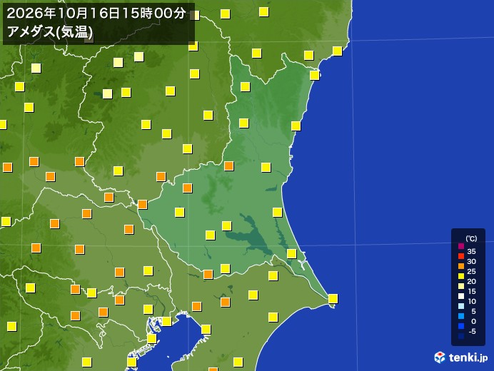 茨城県の過去のアメダス実況(2026年10月16日)(気温) – 日本気象協会 tenki.jp 茨城県の過去のアメダス実況(2026年10月16日)(気温) - 日本気象協会 tenki.jp