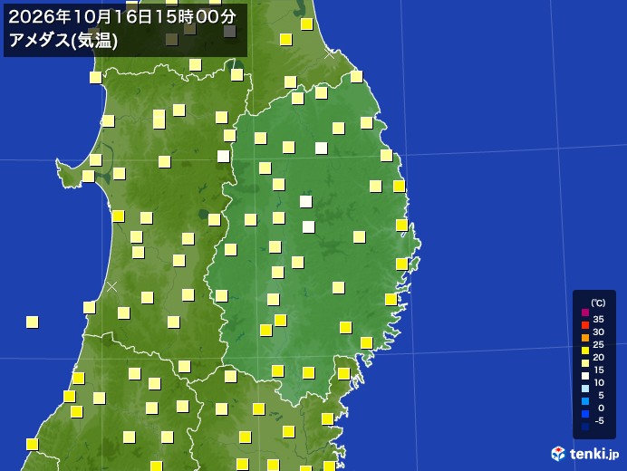 岩手県の過去のアメダス実況(2026年10月16日)(気温) – 日本気象協会 tenki.jp 岩手県の過去のアメダス実況(2026年10月16日)(気温) - 日本気象協会 tenki.jp