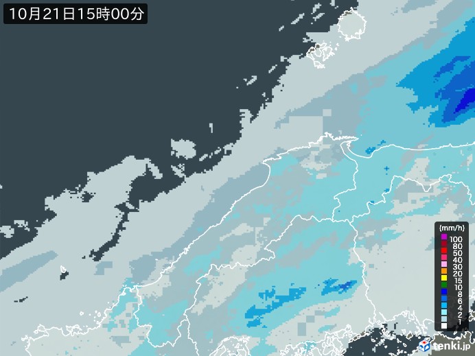 島根県の過去の雨雲レーダー(2026年10月21日) – 日本気象協会 tenki.jp 島根県の雨雲レーダー(2026年10月21日)