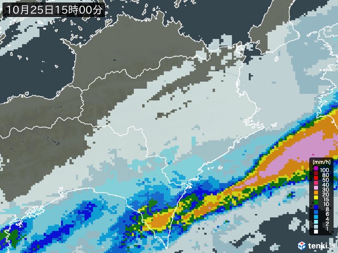 徳島県の過去の雨雲レーダー(2026年10月25日) – 日本気象協会 tenki.jp 徳島県の雨雲レーダー(2026年10月25日)