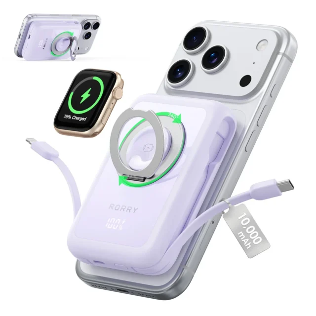 RORRY MagAir MagSafe対応モバイルバッテリー パープル