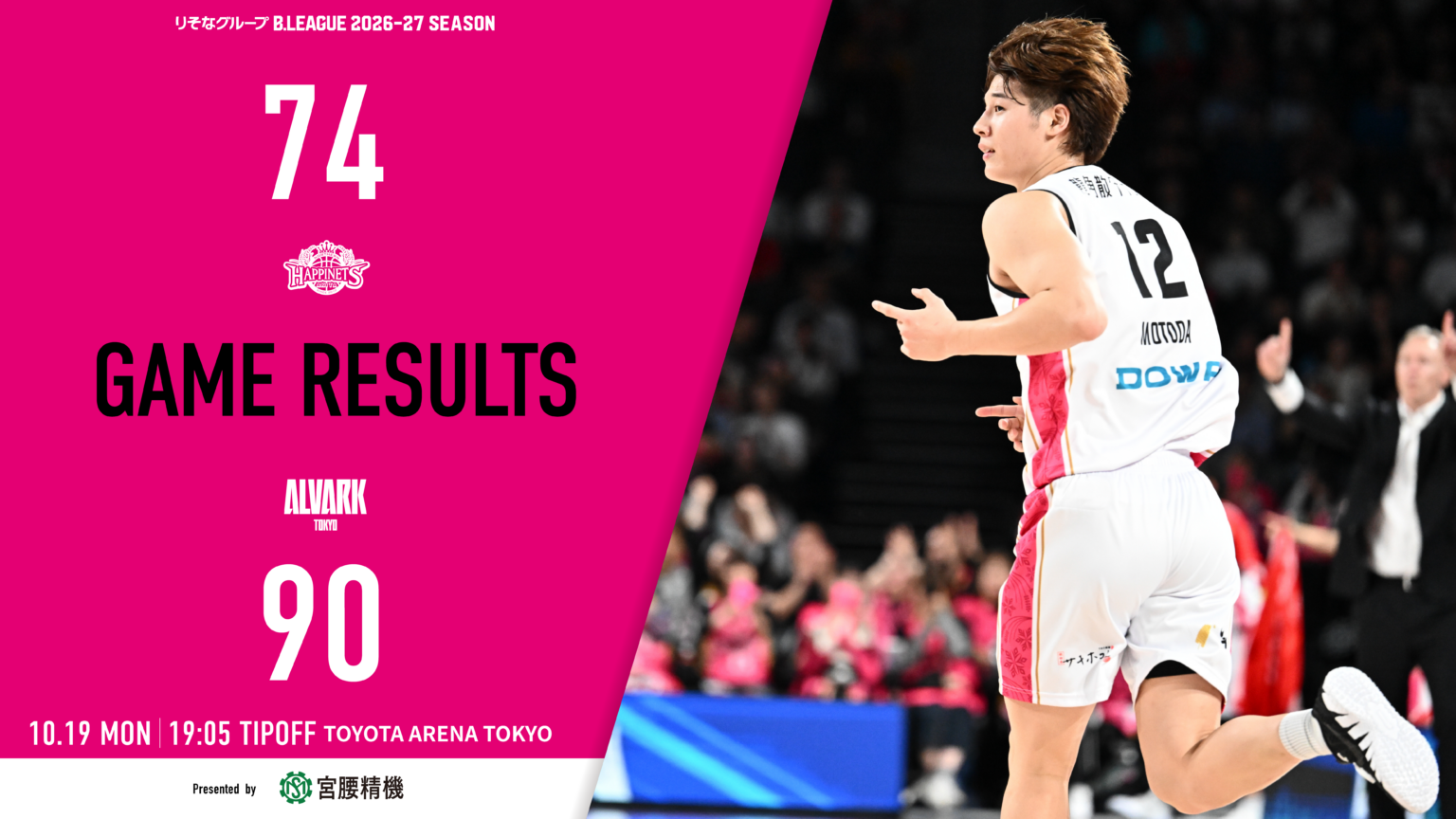 【試合結果】10/19(月)vs.アルバルク東京@TOYOTA ARENA TOKYO | 秋田ノーザンハピネッツ 【試合結果】10/19(月)vs.アルバルク東京@TOYOTA ARENA TOKYO | 秋田ノーザンハピネッツ