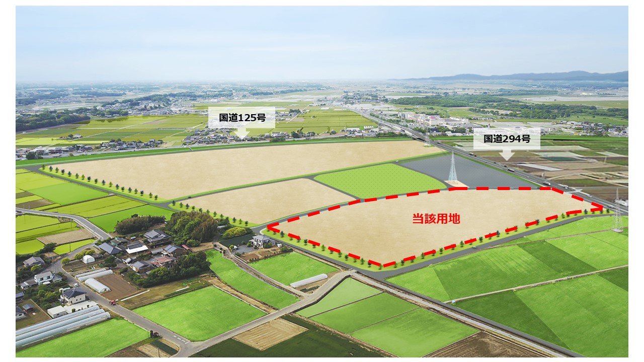 エバラ食品工業茨城工場（仮称）の建設予定地（エバラ食品工業提供）