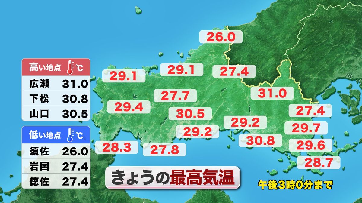 10月後半なのに異例の暑さ…山口県で75年ぶりに観測史上最も遅い真夏日を観測