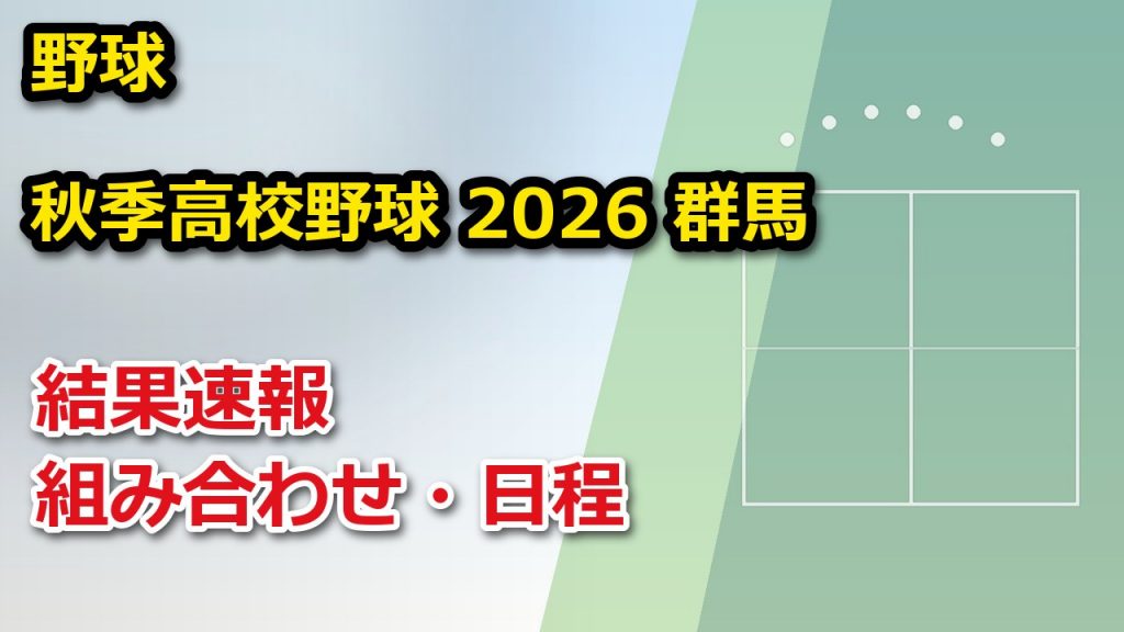 【群馬県】秋季高校野球 2026 結果速報・トーナメント表(ドロー)・日程・放送予定(配信)|群馬県高等学校野球連盟 – ぐぐスポ! 【群馬県】秋季高校野球 2026 結果速報・トーナメント表(ドロー)・日程・放送予定(配信)|群馬県高等学校野球連盟