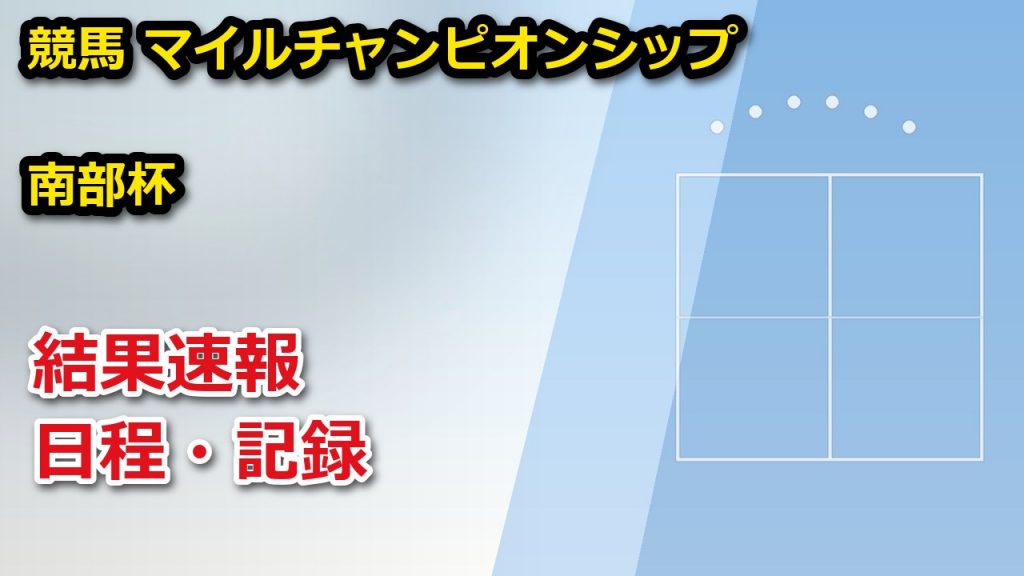 【岩手県】マイルチャンピオンシップ南部杯(JpnI) 2026【競馬】 結果速報・日程・放送予定（配信）｜岩手県競馬組合