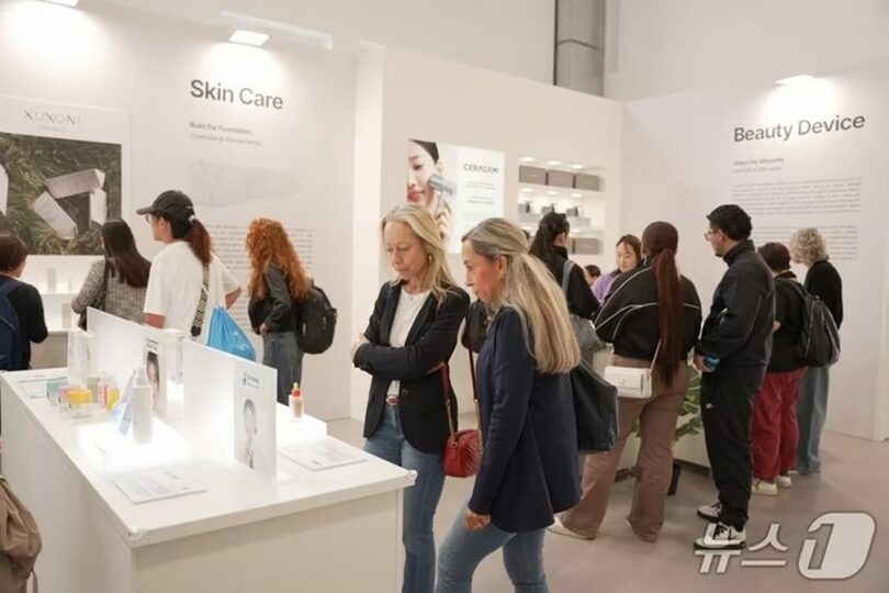 韓国の中小化粧品ブランドの欧州市場進出を支援するため、イタリア・ミラノで開かれた「Gop-da」のポップアップストア=韓国保健福祉省提供(c)news1