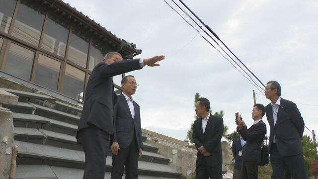 石川・かほく市の液状化対策工事を知事が視察 地元負担軽減を国に働きかける意向