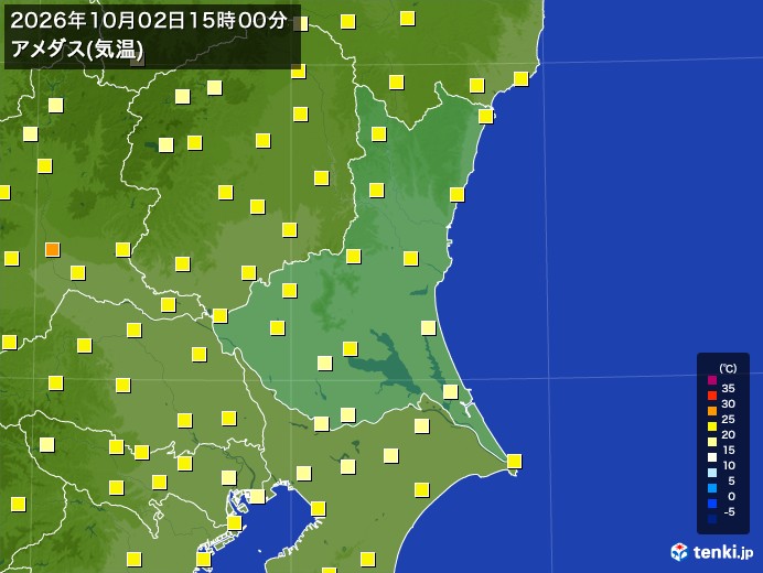 茨城県の過去のアメダス実況(2026年10月02日)(気温) – 日本気象協会 tenki.jp 茨城県の過去のアメダス実況(2026年10月02日)(気温) - 日本気象協会 tenki.jp