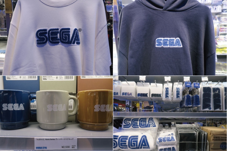 「SEGA」のロゴがあしらわれたアイテムも充実（10月1日／Lmaga.jp撮影）