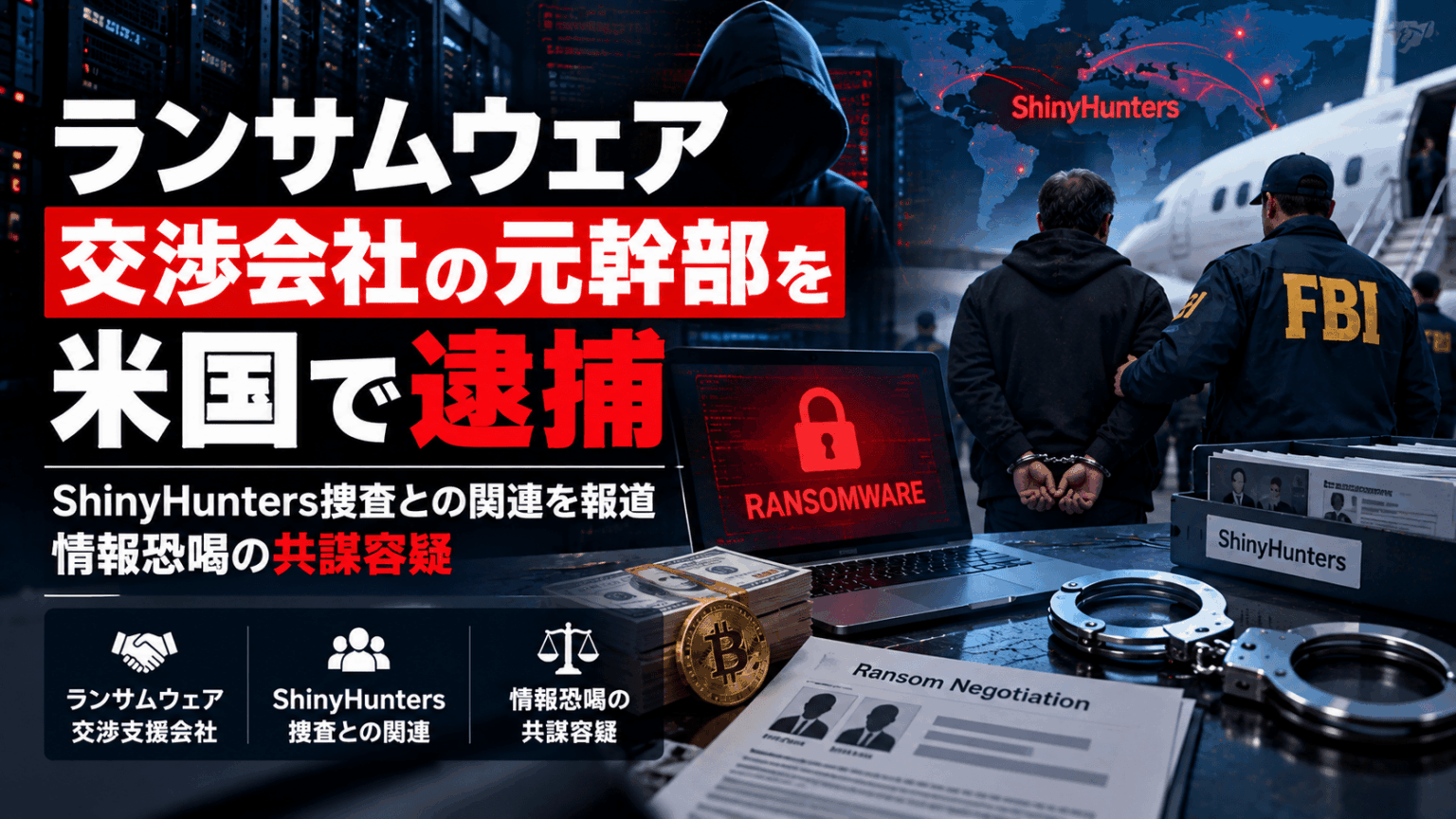 ランサムウェア 交渉会社の元幹部を米国で逮捕―ShinyHunters捜査との関連を報道、情報恐喝の共謀容疑|セキュリティニュースのセキュリティ対策Lab ランサムウェア 交渉会社の元幹部を米国で逮捕―ShinyHunters捜査との関連を報道、情報恐喝の共謀容疑